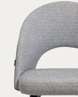 Stuhl Mael grauer mit Stahlbeinen mit schwarzem Finish - ZEN ZONE Furniture