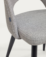 Stuhl Mael grauer mit Stahlbeinen mit schwarzem Finish - ZEN ZONE Furniture