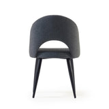 Stuhl Mael dunkelgrauer mit Stahlbeinen mit schwarzem Finish - ZEN ZONE Furniture