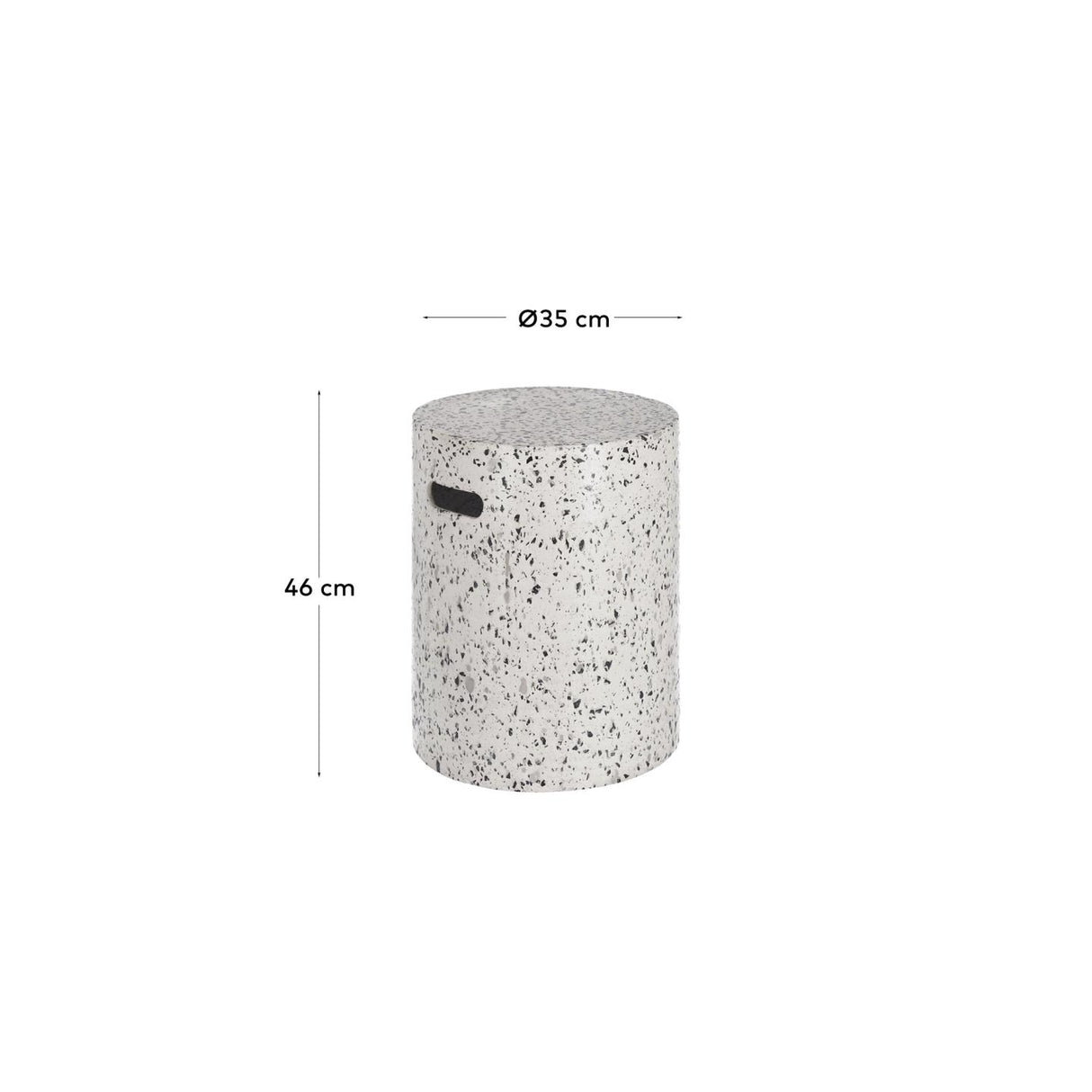 Jenell Fußablage aus Terrazzo weiß Ø 35 cm - ZEN ZONE Furniture