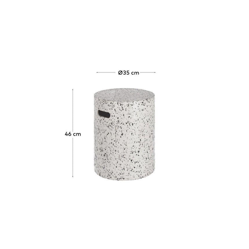 Jenell Fußablage aus Terrazzo weiß Ø 35 cm - ZEN ZONE Furniture
