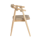 Majela stapelbarer Stuhl aus massivem Eukalyptusholz mit Finish Eichen-Optik und beigem Seil FSC 100% - ZEN ZONE Furniture