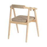 Majela stapelbarer Stuhl aus massivem Eukalyptusholz mit Finish Eichen-Optik und beigem Seil FSC 100% - ZEN ZONE Furniture