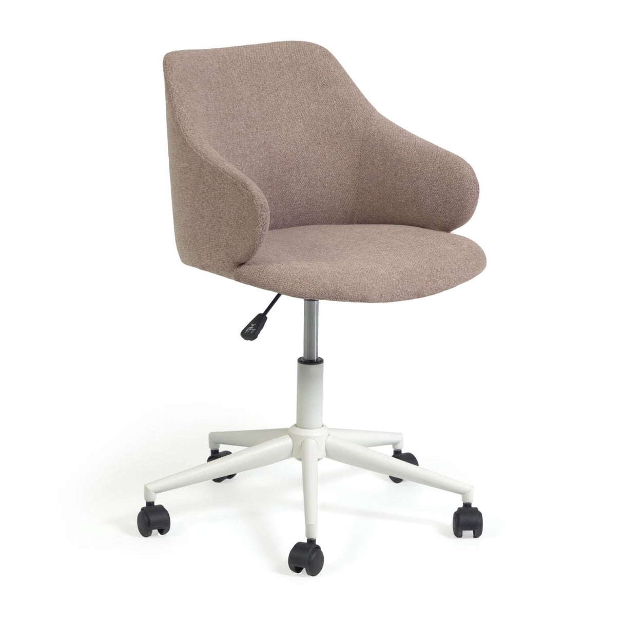 Einara Schreibtischstuhl in Rosa mit Beinen aus Stahl in Mattweiß - ZEN ZONE Furniture