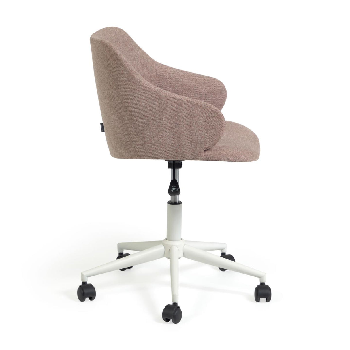 Einara Schreibtischstuhl in Rosa mit Beinen aus Stahl in Mattweiß - ZEN ZONE Furniture