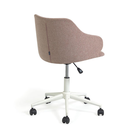 Einara Schreibtischstuhl in Rosa mit Beinen aus Stahl in Mattweiß - ZEN ZONE Furniture