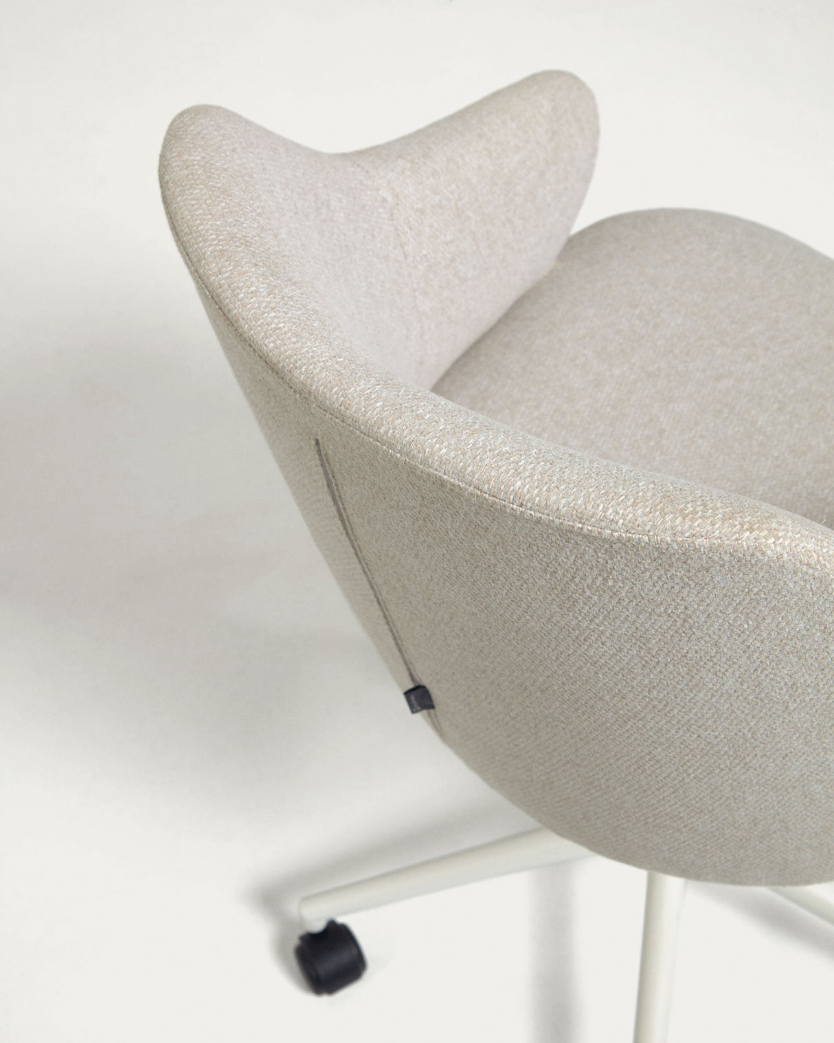 Einara Schreibtischstuhl in Hellgrau mit Beinen aus Stahl in Mattweiß - ZEN ZONE Furniture