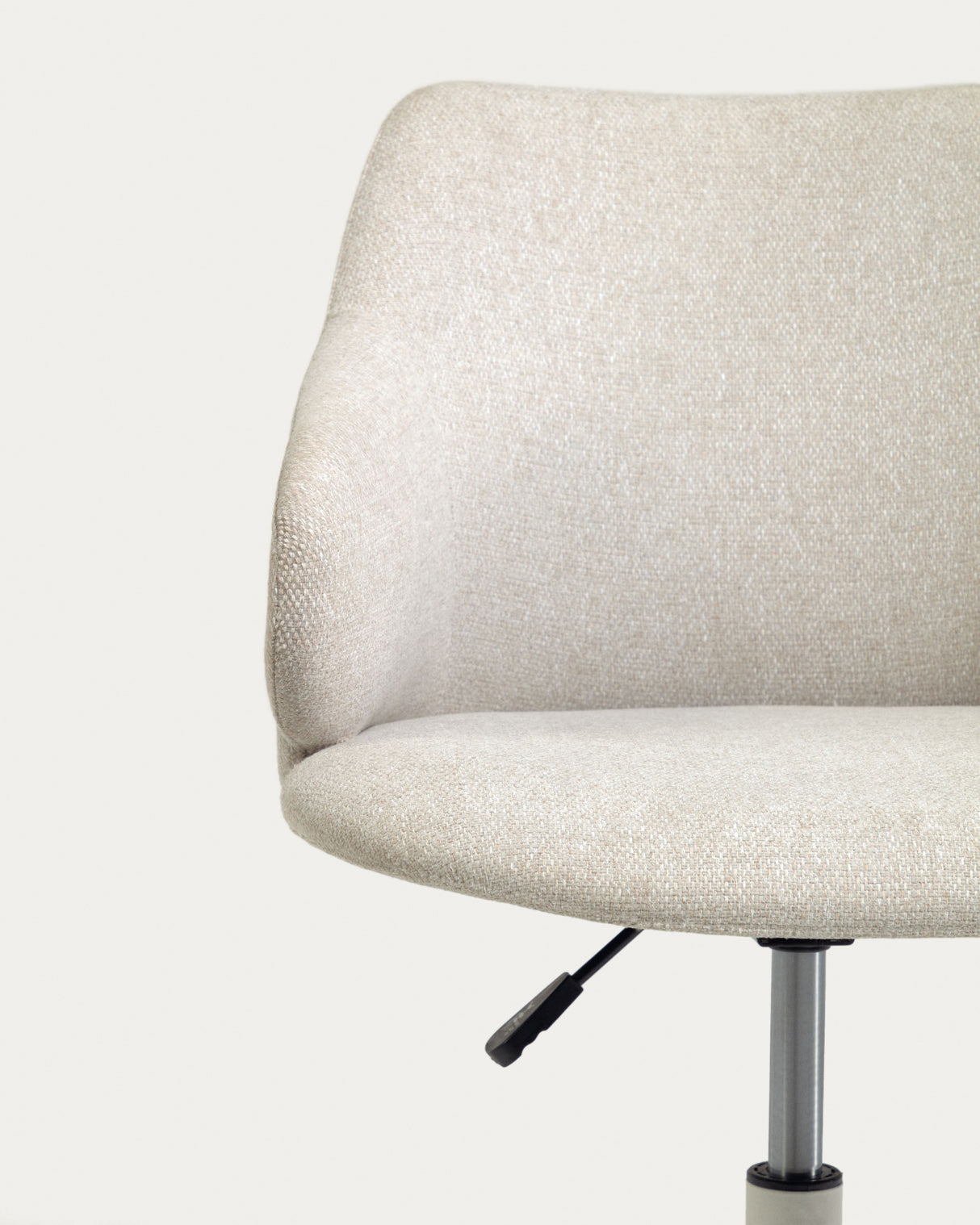 Einara Schreibtischstuhl in Hellgrau mit Beinen aus Stahl in Mattweiß - ZEN ZONE Furniture