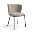 Ciselia Stuhl mit hellgrauem Bouclé-Bezug und schwarzem Metall - ZEN ZONE Furniture