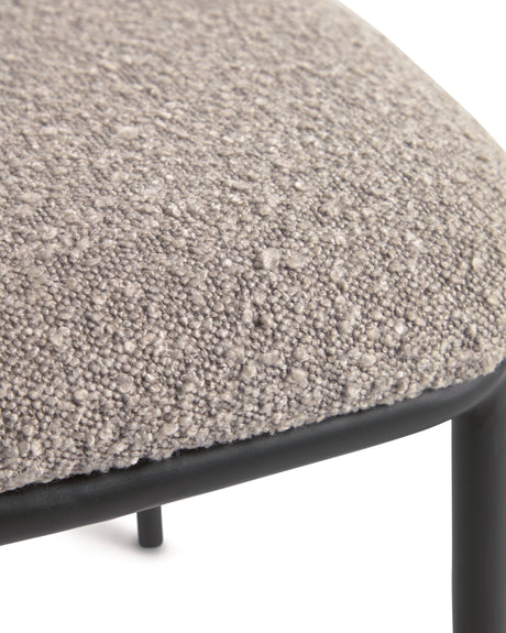 Ciselia Stuhl mit hellgrauem Bouclé-Bezug und schwarzem Metall - ZEN ZONE Furniture