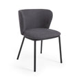 Ciselia Stuhl dunkelgrauer Chenille und Stahlbeinen mit schwarzem Finish, FSC Mix Credit - ZEN ZONE Furniture
