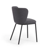 Ciselia Stuhl dunkelgrauer Chenille und Stahlbeinen mit schwarzem Finish, FSC Mix Credit - ZEN ZONE Furniture