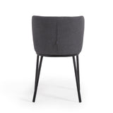 Ciselia Stuhl dunkelgrauer Chenille und Stahlbeinen mit schwarzem Finish, FSC Mix Credit - ZEN ZONE Furniture