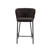 Ciselia Hocker mit Bouclé in Schwarz und schwarzen Stahlbeinen Höhe 65 cm FSC Mix Credit - ZEN ZONE Furniture