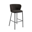 Ciselia Hocker mit Bouclé in Schwarz und schwarzen Stahlbeinen Höhe 75 cm FSC Mix Credit - ZEN ZONE Furniture