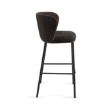 Ciselia Hocker mit Bouclé in Schwarz und schwarzen Stahlbeinen Höhe 75 cm FSC Mix Credit - ZEN ZONE Furniture