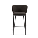 Ciselia Hocker mit Bouclé in Schwarz und schwarzen Stahlbeinen Höhe 75 cm FSC Mix Credit - ZEN ZONE Furniture