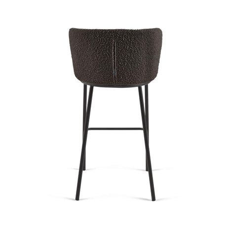 Ciselia Hocker mit Bouclé in Schwarz und schwarzen Stahlbeinen Höhe 75 cm FSC Mix Credit - ZEN ZONE Furniture
