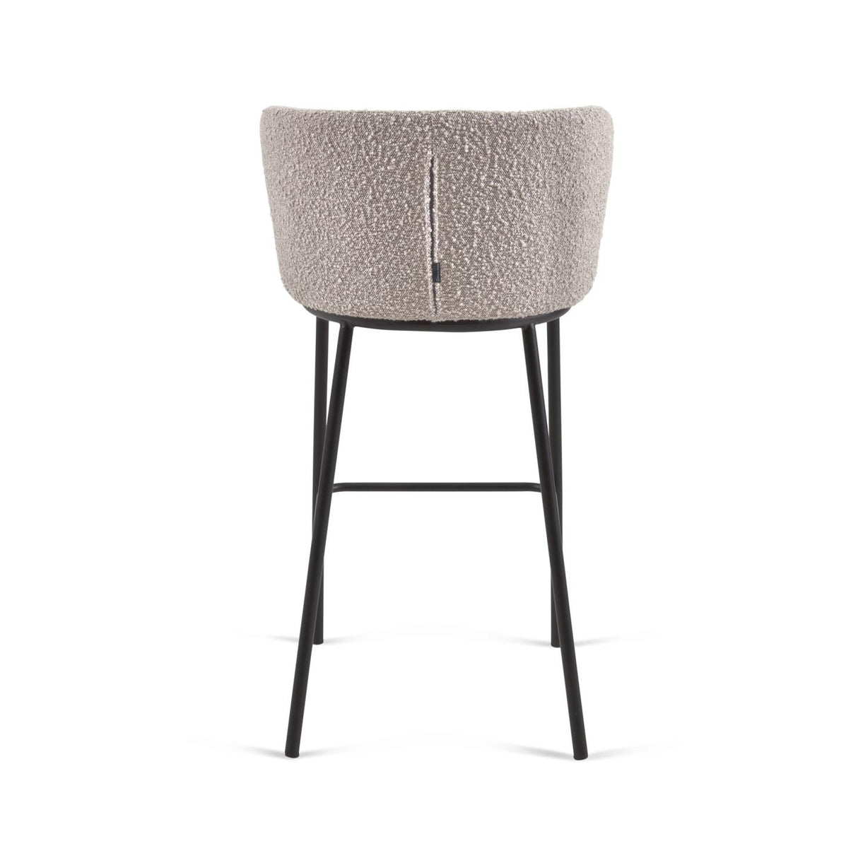 Ciselia Hocker mit hellgrauem Bouclé und schwarzen Stahlbeinen Höhe 75 cm hoch FSC Mix Credit - ZEN ZONE Furniture