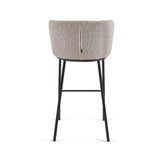 Ciselia Hocker mit hellgrauem Bouclé und schwarzen Stahlbeinen Höhe 75 cm hoch FSC Mix Credit - ZEN ZONE Furniture