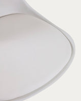 Hocker Orlando - T aus weißem Kunstleder und mattweißem Stahl 60-82 cm - ZEN ZONE Furniture
