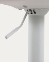 Hocker Orlando - T aus weißem Kunstleder und mattweißem Stahl 60-82 cm - ZEN ZONE Furniture