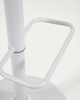Hocker Orlando - T aus weißem Kunstleder und mattweißem Stahl 60-82 cm - ZEN ZONE Furniture