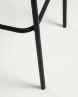 Lambton stapelbarer Hocker aus braunem Seil und Stahl mit schwarzem Finish Höhe 74 cm - ZEN ZONE Furniture