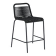 Lambton stapelbarer Hocker aus schwarzem Seil und Stahl mit schwarzem Finish Höhe 62 cm - ZEN ZONE Furniture