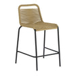 Lambton Hocker aus braunem Seil und Stahl mit schwarzem Finish Höhe 62 cm - ZEN ZONE Furniture