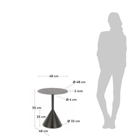 Yinan Beistelltisch Ø 48 cm Schwarz - ZEN ZONE Furniture
