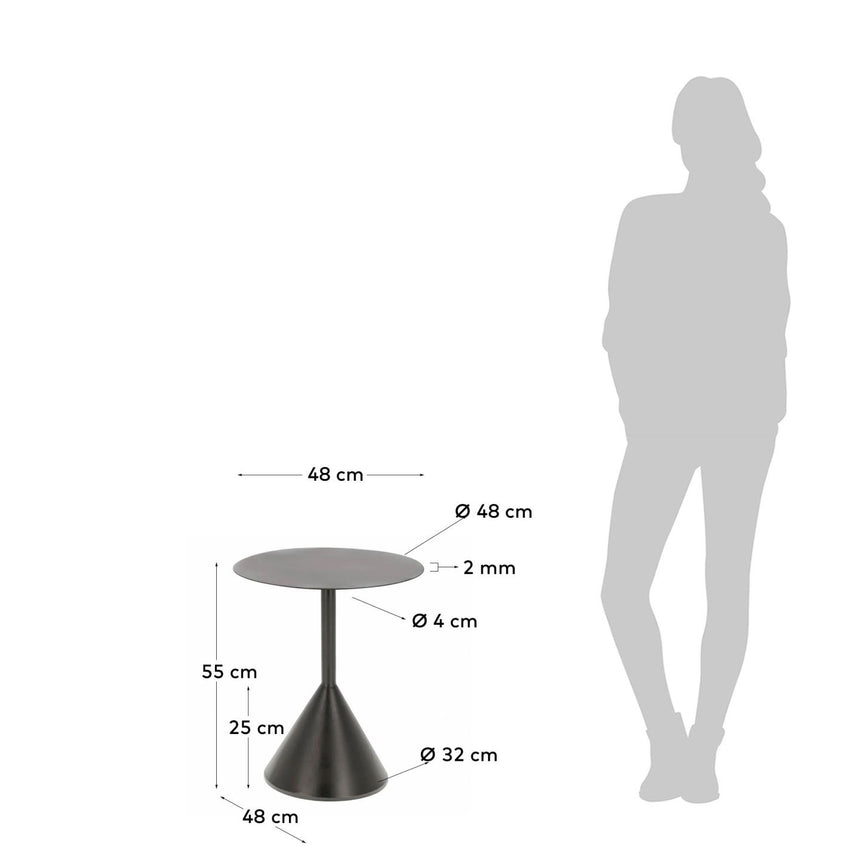 Yinan Beistelltisch Ø 48 cm Schwarz - ZEN ZONE Furniture