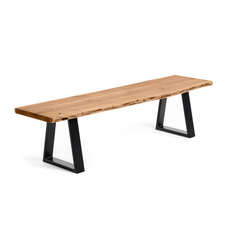 Alaia Bank aus massivem Akazienholz und Stahl schwarz lackiert 160 cm - ZEN ZONE Furniture