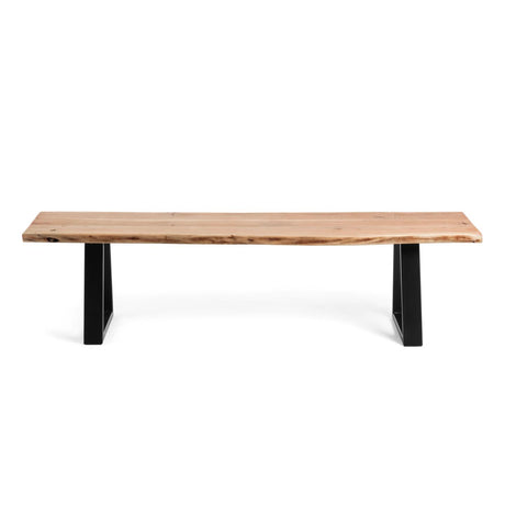 Alaia Bank aus massivem Akazienholz und Stahl schwarz lackiert 160 cm - ZEN ZONE Furniture