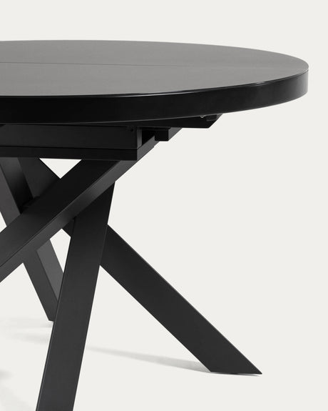 Vashti Ausziehtisch Schwarz Ø 120 x 120 oder 160 cm - ZEN ZONE Furniture