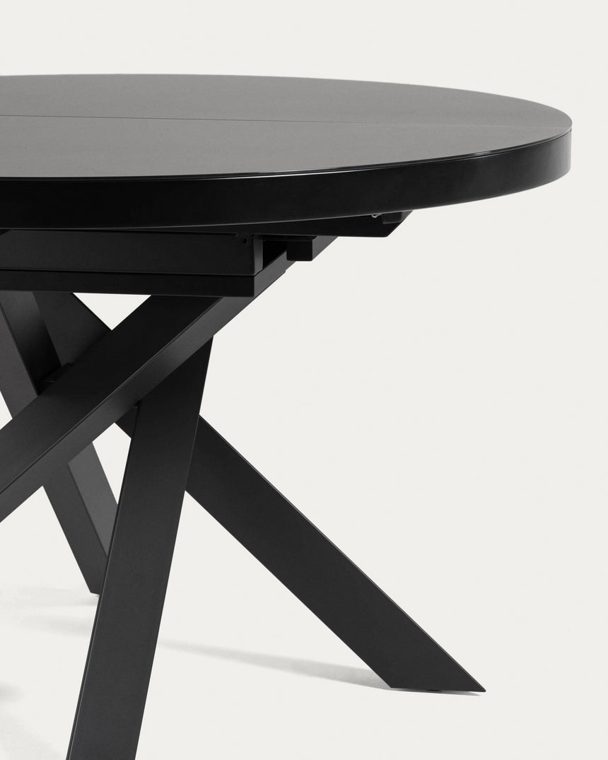 Vashti Ausziehtisch Schwarz Ø 120 x 120 oder 160 cm - ZEN ZONE Furniture