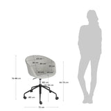 Yvette Schreibtischstuhl in Hellgrau mit schwarzen Stahlbeinen - ZEN ZONE Furniture