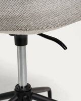 Yvette Schreibtischstuhl in Hellgrau mit schwarzen Stahlbeinen - ZEN ZONE Furniture