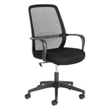 Melva Schreibtischstuhl in Schwarz mit Beinen aus Stahl in Schwarz - ZEN ZONE Furniture