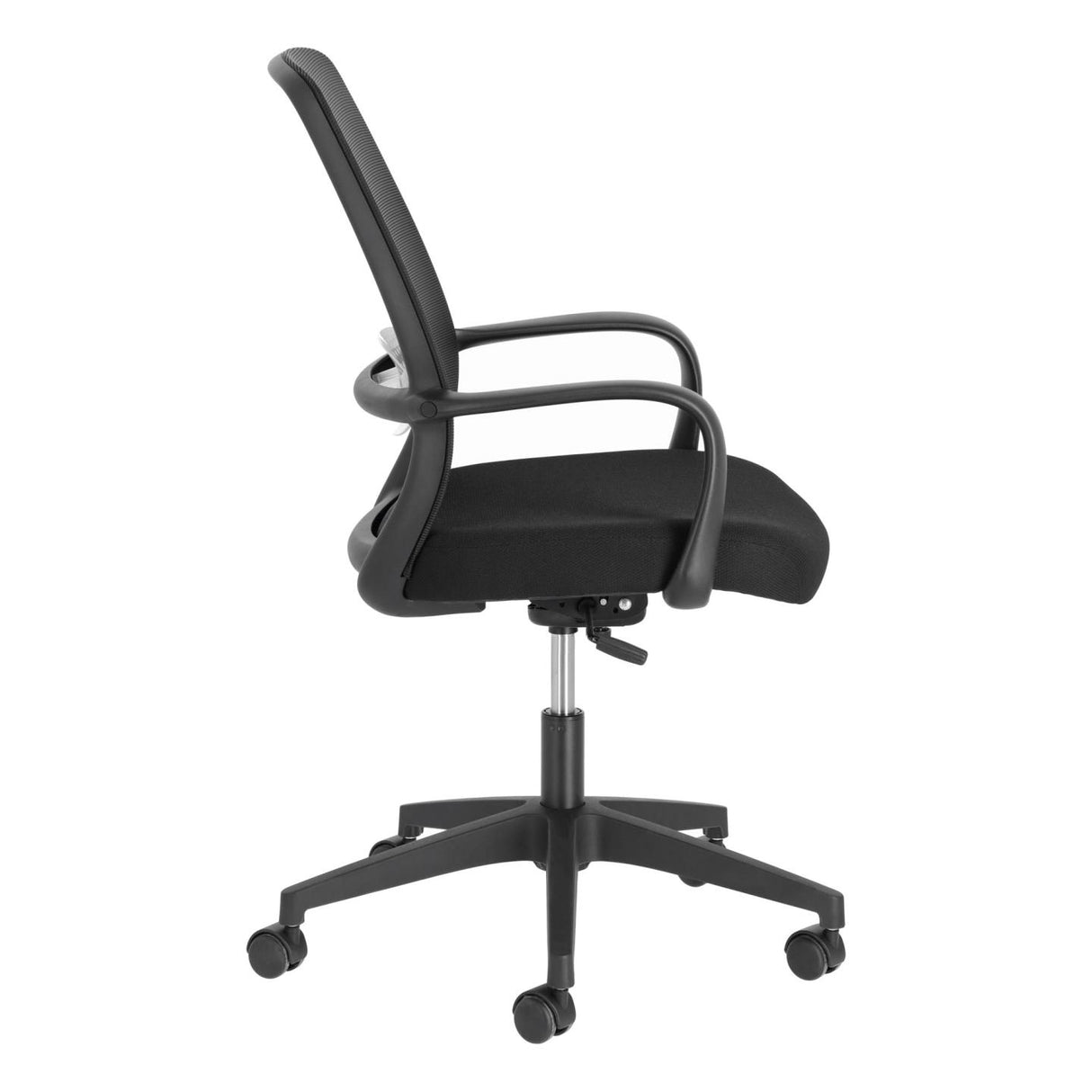Melva Schreibtischstuhl in Schwarz mit Beinen aus Stahl in Schwarz - ZEN ZONE Furniture