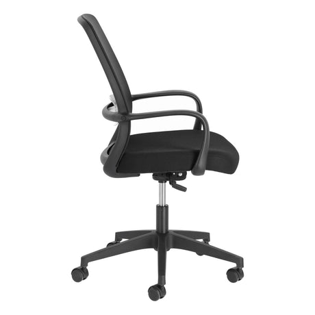 Melva Schreibtischstuhl in Schwarz mit Beinen aus Stahl in Schwarz - ZEN ZONE Furniture