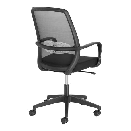 Melva Schreibtischstuhl in Schwarz mit Beinen aus Stahl in Schwarz - ZEN ZONE Furniture