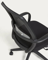 Melva Schreibtischstuhl in Schwarz mit Beinen aus Stahl in Schwarz - ZEN ZONE Furniture