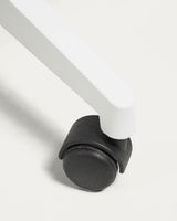 Melva Schreibtischstuhl in Grau mit Beinen aus Stahl in Weiß - ZEN ZONE Furniture