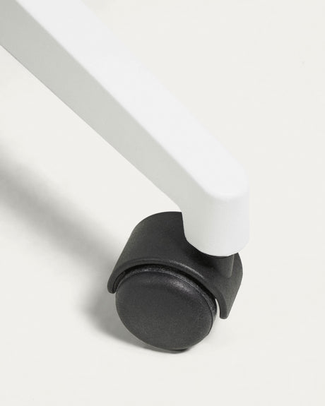 Melva Schreibtischstuhl in Grau mit Beinen aus Stahl in Weiß - ZEN ZONE Furniture