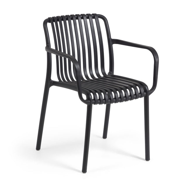 Stapelbarer Outdoor Stuhl Isabellini schwarz - ZEN ZONE Furniture