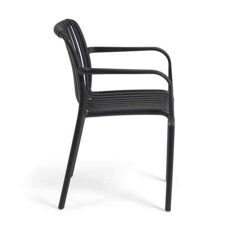 Stapelbarer Outdoor Stuhl Isabellini schwarz - ZEN ZONE Furniture