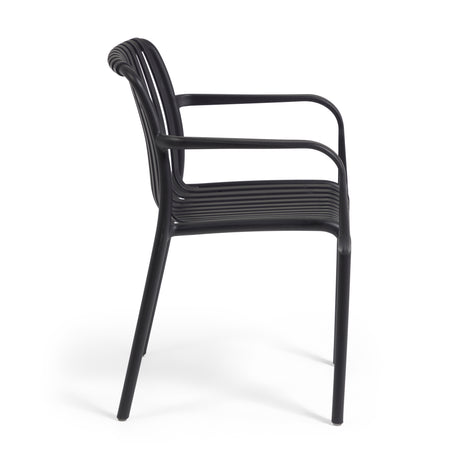 Stapelbarer Outdoor Stuhl Isabellini schwarz - ZEN ZONE Furniture
