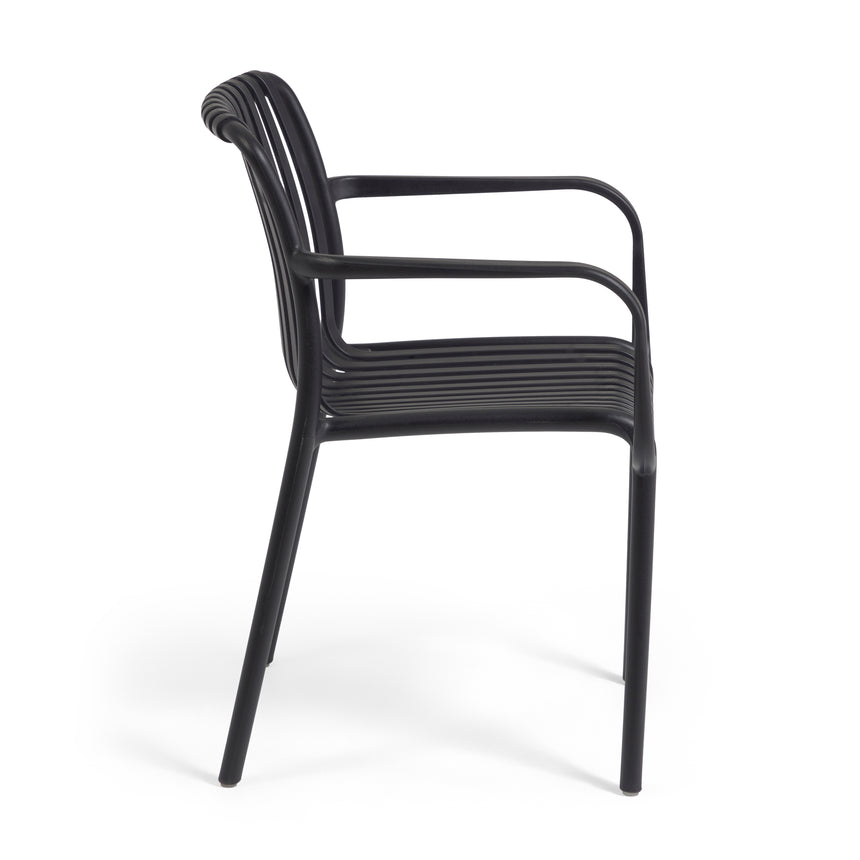 Stapelbarer Outdoor Stuhl Isabellini schwarz - ZEN ZONE Furniture