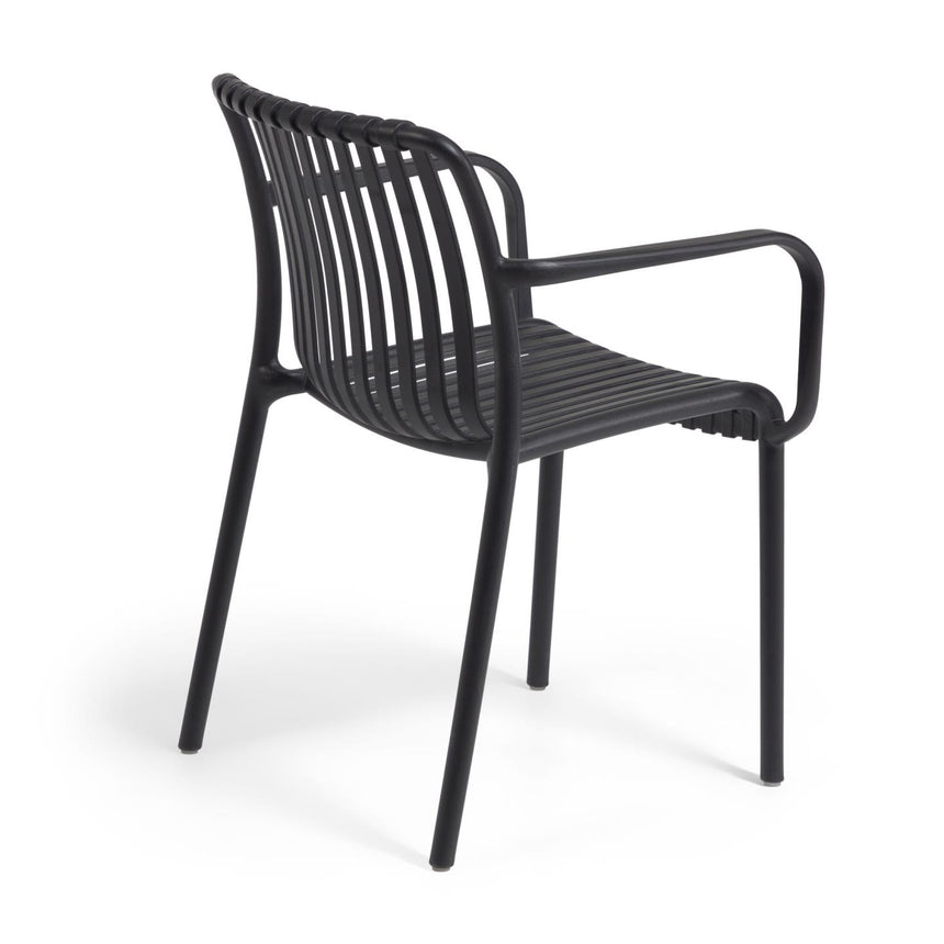 Stapelbarer Outdoor Stuhl Isabellini schwarz - ZEN ZONE Furniture